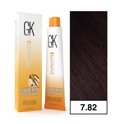 - Tintura Cream Color Permanente Vegana 100ml + Oxidante - 7.82 Rubio Irisado Moka