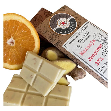 Quintal - Chocolate Blanco Naranja Y Jengibre 37% Cacao - 100g
