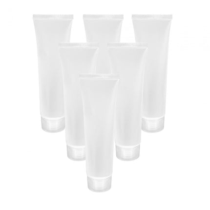 6x envases cosméticos transparentes recargables, botellas vacías de tubos de loción cosmética de repuesto, tubos cosméticos vacíos para champú , Tapón de rosca Tapón de rosca de 20 ml.