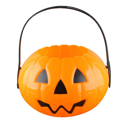 Cubo Ligero Para Trucos O Dulces De Halloween Para Niños, Niñas Y Festivales, Color Naranja