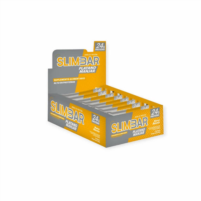 Box 12 barras de proteina 60GR C/U PLATANO MANJAR - SLIMBAR