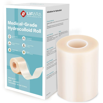 Rollo hidrocoloide para cuidado de heridas LIFARA, recortable a la medida, 3 in x 5 ft