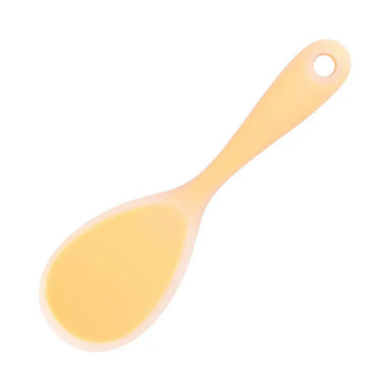 XmhyTop 2 Cucharas de Silicona para Amarillo semitransparente, 22.5x6.8 cm - Ideal para Servir Arroz, Papas y Platos Calientes sin Escarchas