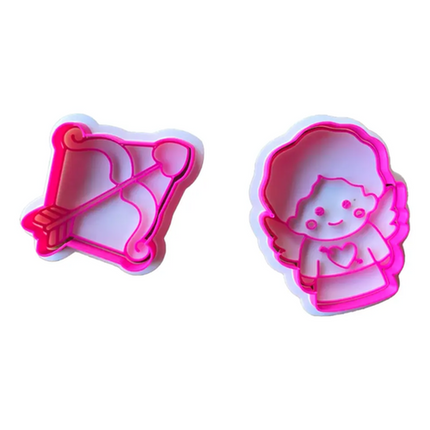 Cortador y sello de galletas Arco y cupido (pack 2 un)