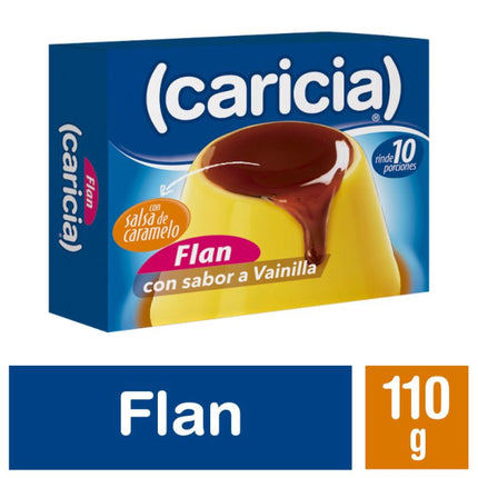 Flan Vainilla Con Caramelo, 110 g - Caricia | Apishop