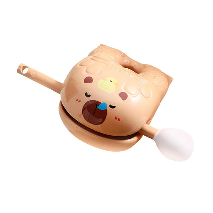 Capibara Adorno De Mesa Decorativo De Tambor De Pescado De Madera Para Escritorio Estante De Oficina Somnoliento