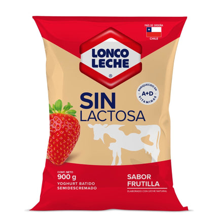 Yoghurt Batido Sin lactosa Sabor Frutilla Bolsa, 900 g - Loncoleche | Apishop