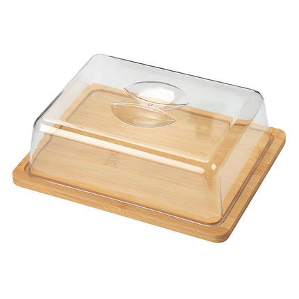 Plato De Mantequilla De Bambú Con Tapa Transparente, Soporte Moderno Para Queso, Para Refrigerador