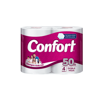 Pack x4 Papel Higiénico Confort 50 Mts 16 Rollos