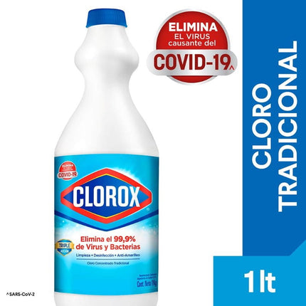Cloro Triple Acción Líquido Tradicional Botella, 1000 ml