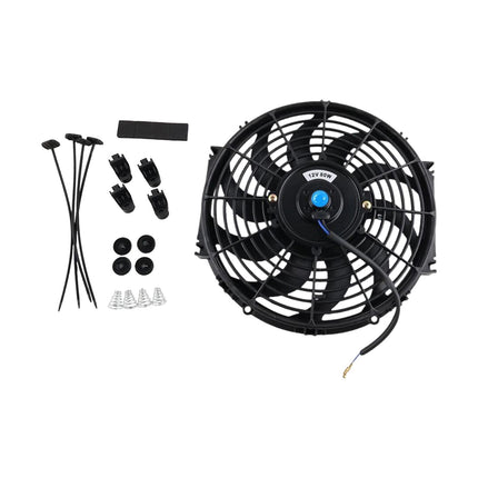 Ventilador De Radiador De Refrigeración, Pieza De Hoja Curva, Accesorios Universales, Ventilador De Rendimiento, 7 Pulgadas, 12V, 80W