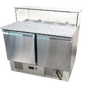 MESON REFRIGERADO SALSA PIZZA ECOBECK CUBIERTA DE VIDRIO