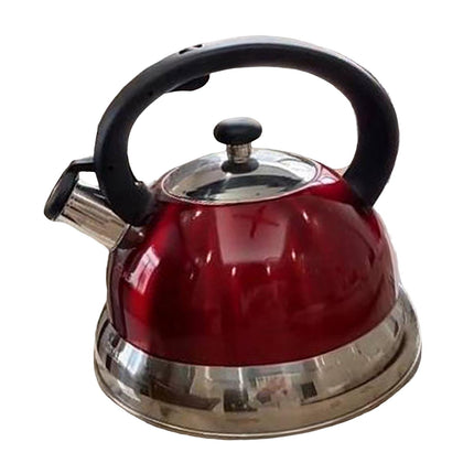 Estufa De Agua Con Silbido Superior, Tetera Con Mango Antiescaldado Para Estufas De Gas De Cocina, Color Rojo