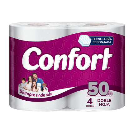 Confort Papel Higienico Doble Hoja 50 metros 4 rollos | Apishop.cl