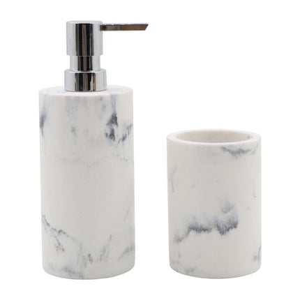 Set de baño Resina 2 Piezas Blanco 19x19 Cm