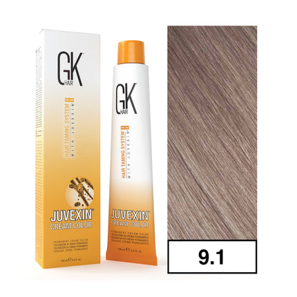 - Tintura Cream Color Permanente Vegana 100ml + Oxidante - 9.1 Rubio Clarisimo Ceniza