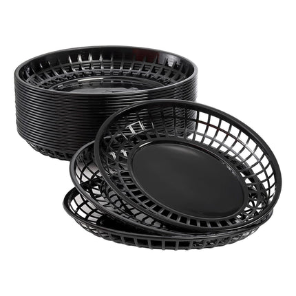 24x Cestas De Comida Cestas Clásicas De Delicatessen Para Hamburguesas De Pollo Cocina Negra