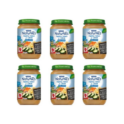Pack 6 colado Nestlé® Naturnes® zapallito italiano y carne 215g
