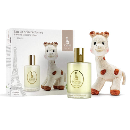 Set de regalo Sophie La Girafe, agua perfumada para el cuidado de la piel, 100 ml, con juguete