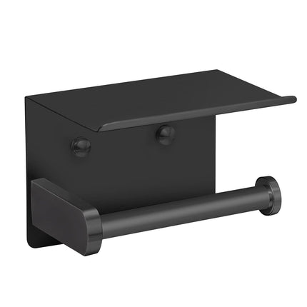 Portarrollos de papel higiénico VAEHOLD de acero inoxidable negro con repisa