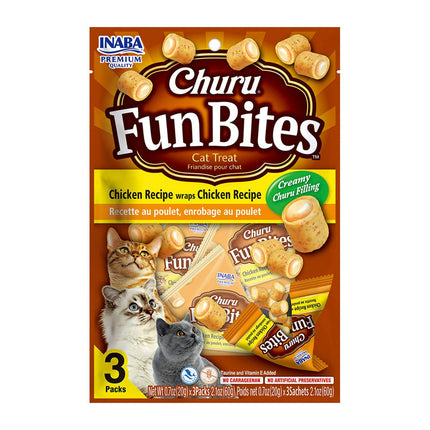 Snack Fun Bites Gato Sabor Pollo, 3P 60Gr