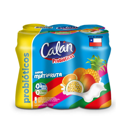 Bebida Láctea Probiótico Sabor Multifruta Pack Botella, 6 Botellas 90 cc c/u | Apishop