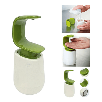 Dispensador De Jabon Lavaloza Alcohol Gel Blanco Con Verde