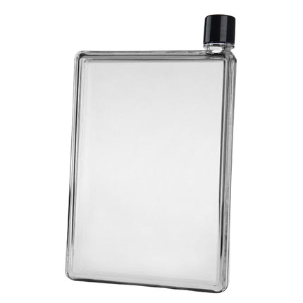 Botella De Agua Plana Cuerpo Transparente A Prueba De Fugas Para Deportes De Camping 350ml