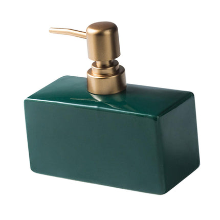 Dispensador De Jabón De Cerámica Moderno Botella De Loción Recargable Decoración Del Hogar Baño Verde
