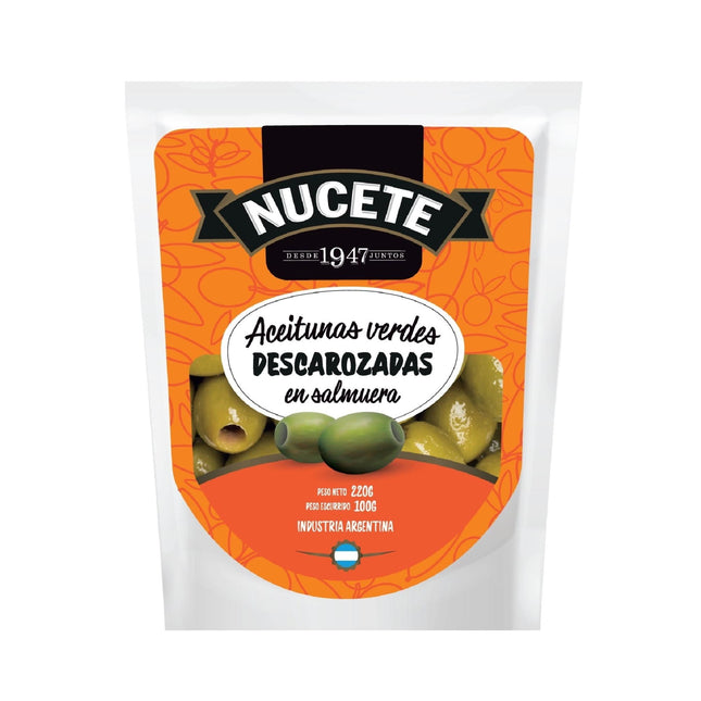 Aceituna Verde Descarozada, Drenado 100 g - Neto 220 g | Apishop