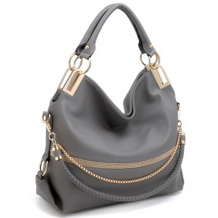 Bolso de mano Dasein de piel vegana con strass Hobo Tote gris