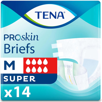 Pañales para adultos TENA ProSkin unisex con lengüetas de máximo M 14 quilates