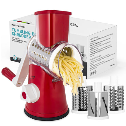 Rallador de Queso Giratorio X Home Rojo con 3 Cuchillas
