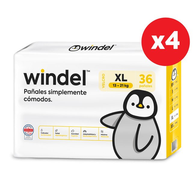 Windel XL – 144 unidades (Manga x4)