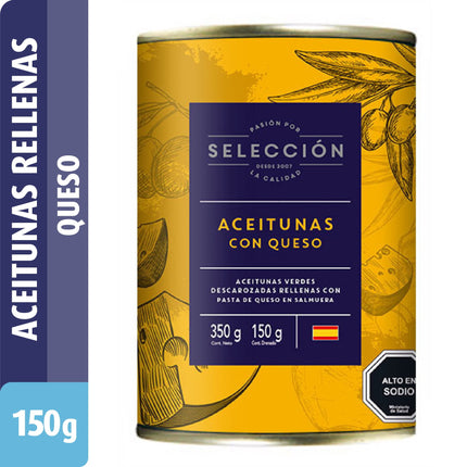 Aceitunas Rellenas con Queso, Drenado 150 g - Neto 350 g | Apishop