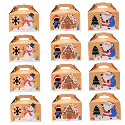 12 Bolsas De Regalo De Navidad, Cajas De Dulces Para Fiesta De Navidad, Festival De Cumpleaños