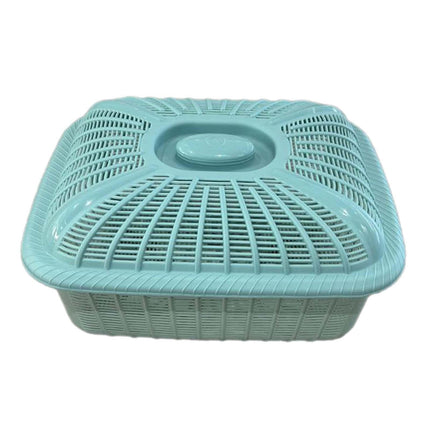 Cesta De Frutas Con Tapa, Organizador De Accesorios De Cocina, Cesta De Pan Para Servir, Azul, Pequeño