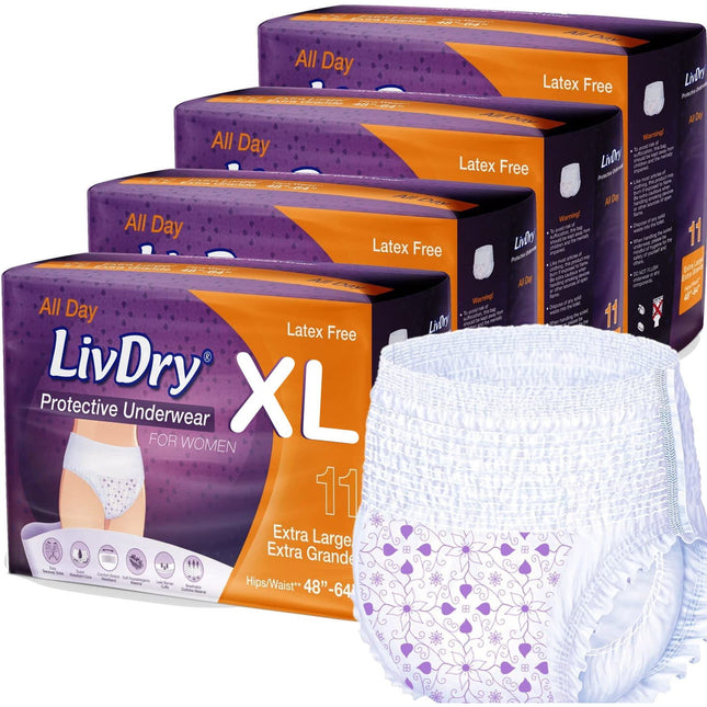 Pañales para adultos LivDry XL Ultimate Max Absorbency para mujer x44