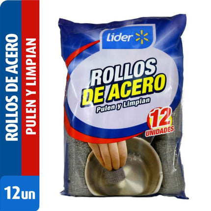 Rollo de Acero sin Jabón Bolsa, 12 Un