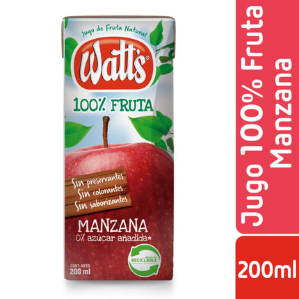 Jugo 100% Fruta Sabor Manzana Caja, 200 ml