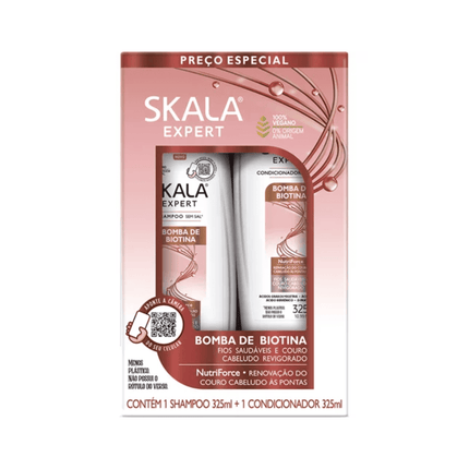 Kit Shampoo Acondicionador Bomba de Biotina Skala 325ml c/u