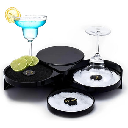 Escarchador Orillador Copas Sal Azucar Limon Margaritas Bar Bordeador De Vasos Tres Niveles Con Esponja Cocteleria FIGOIMPORT