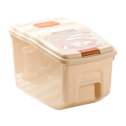 Contenedor De Almacenamiento De Alimentos Para Arroz Y Cereales, Recipiente Hermético A Prueba De Fugas Para Almacenamiento De Arroz En Grano, Capacidad De 10kg, Tapa Blanca