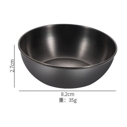 XmhyTop 2 Platos para Condimentos de Acero Inoxidable - Color Negro, Tamaño 8.2x2.7 cm, Juego Ideal para Salsas