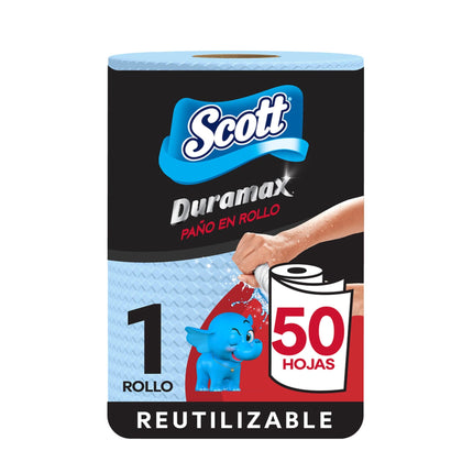 Toalla de Papel Reutilizable Duramax Azul 50 Hojas, 1 rollo