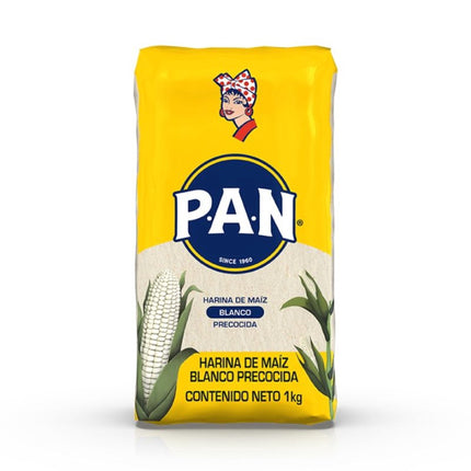 Harina de Maíz Blanca Bolsa, 1 kg