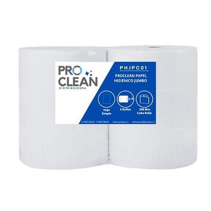 Papel higiénico jumbo hoja simple 6 Rollos X 500 Metros