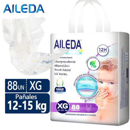 Aileda Pañales Infantiles Desechables Talla XG Sin Géner 88u