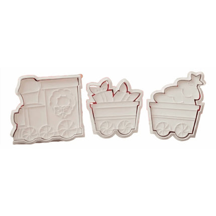 Cortadores de galleta en forma de tren navideño (PACK 3 UN)
