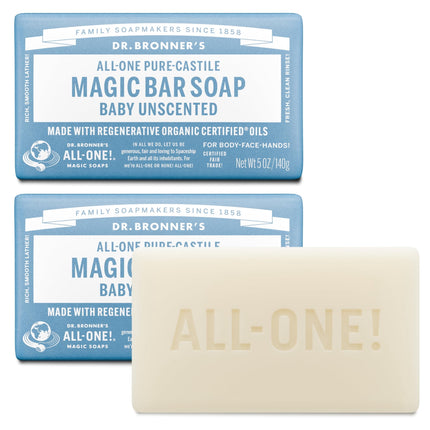 Jabón en Barra Dr. Bronner's Baby Sin Fragancia 2 Unidades 140 g